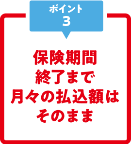 保険期間終了まで月々の支払額はそのまま