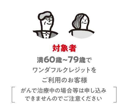 対象者／満60歳～79歳でワンダフルクレジットをご利用のお客様