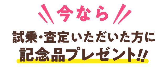 試乗・査定でプレゼント！