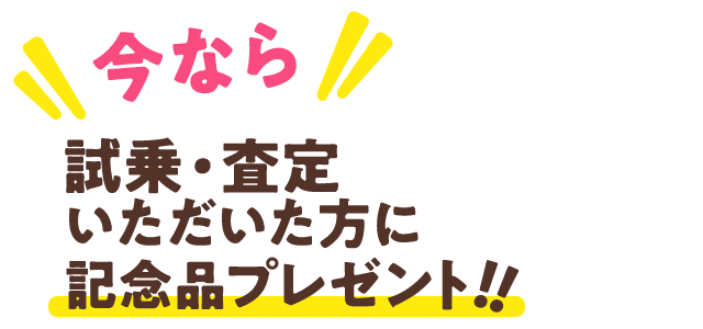 試乗・査定でプレゼント！