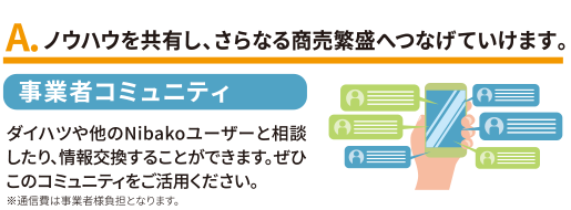 ノウハウを共有し、さらなる商売繁盛へつなげていけます。