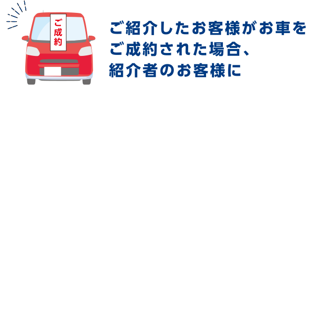 ご紹介したお客様がお車をご成約された場合、紹介者のお客様に