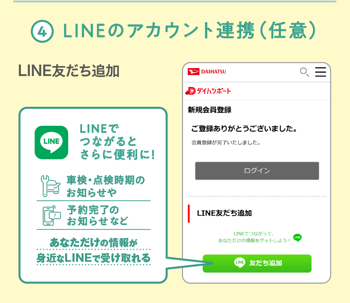 LINEのアカウント連携（任意）